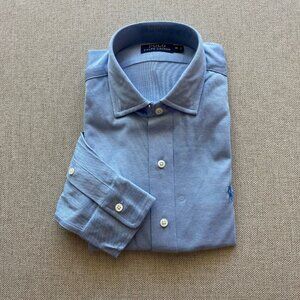 Ralph Lauren New Men's Non Mercerized Harbor Blue Shirt Size Medium